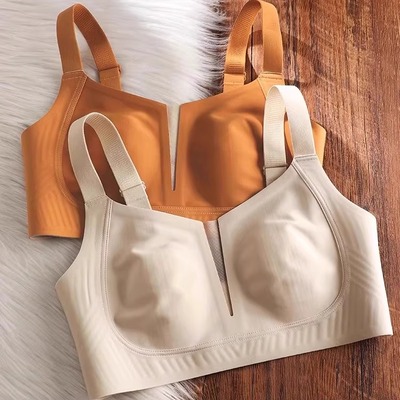 无痕超薄款内衣女大胸显小收副乳防下垂全罩杯调整型大码文胸罩