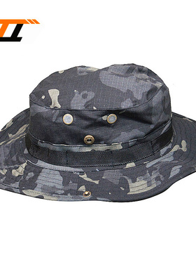 MCBK暗夜色黑色战术奔尼帽 圆边帽户外遮阳帽多地形CP全地形