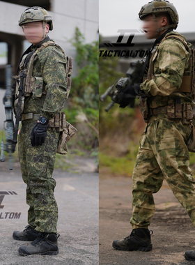 EMR俄罗斯迷彩作战罩衣套服军迷户外迷彩套装绿废墟外套宽松欧码