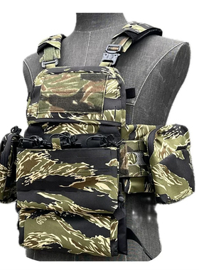 军迷战术背心FCPC V5丛林虎斑越战 MOLLE激光切割战斗快拆背心
