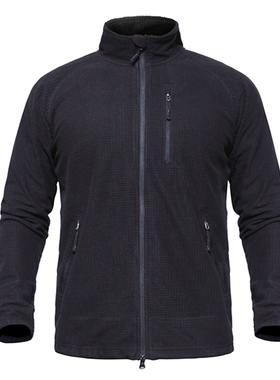 格子绒户外登山徒步内搭L3抓绒 黑色BK 暗夜战术 保暖衣抓绒内胆