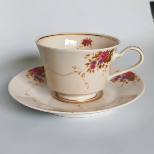 日本中古咖啡杯碟套装Noritake骨瓷咖啡杯马克杯昭和中古红茶杯碟