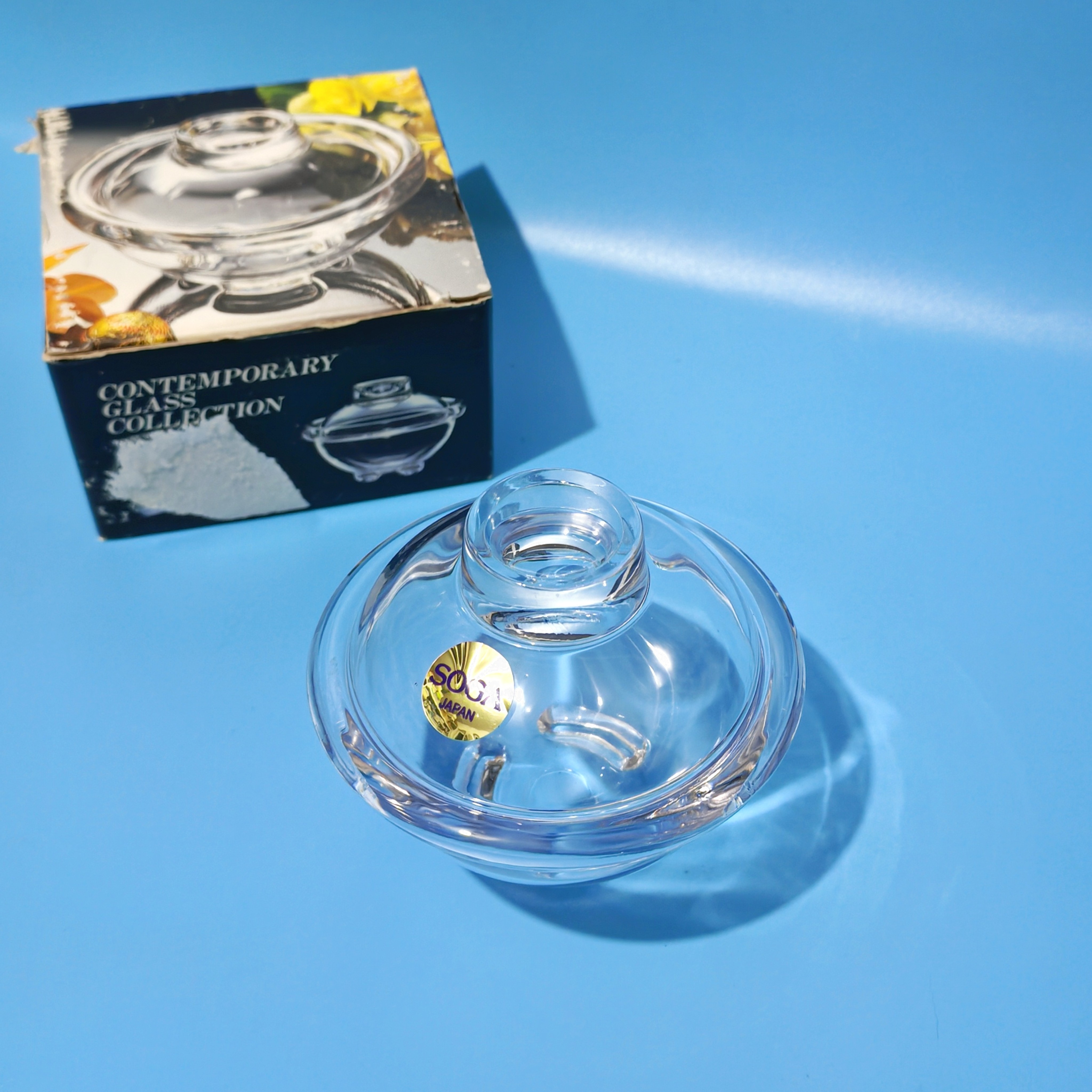 日本中古水晶玻璃碗甜品碗燕窝碗盖杯复古珍味碗soga盖碗精致迷你