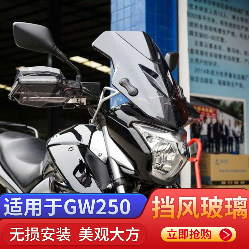 适用于铃木骊驰GW250前挡风玻璃挡风板GW250-A风挡雨板改装配件