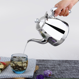 烧水壶304不锈钢水壶 泡茶壶功夫茶壶电磁炉小水壶平底茶水壶餐厅
