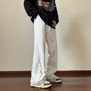 设计感裤子男士春夏季美式高街vibe牛仔裤宽松直筒潮牌微喇休闲裤