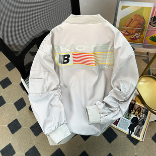 春秋季美式vibe飞行员夹克男潮牌高街刺绣棒球服宽松痞帅情侣外套