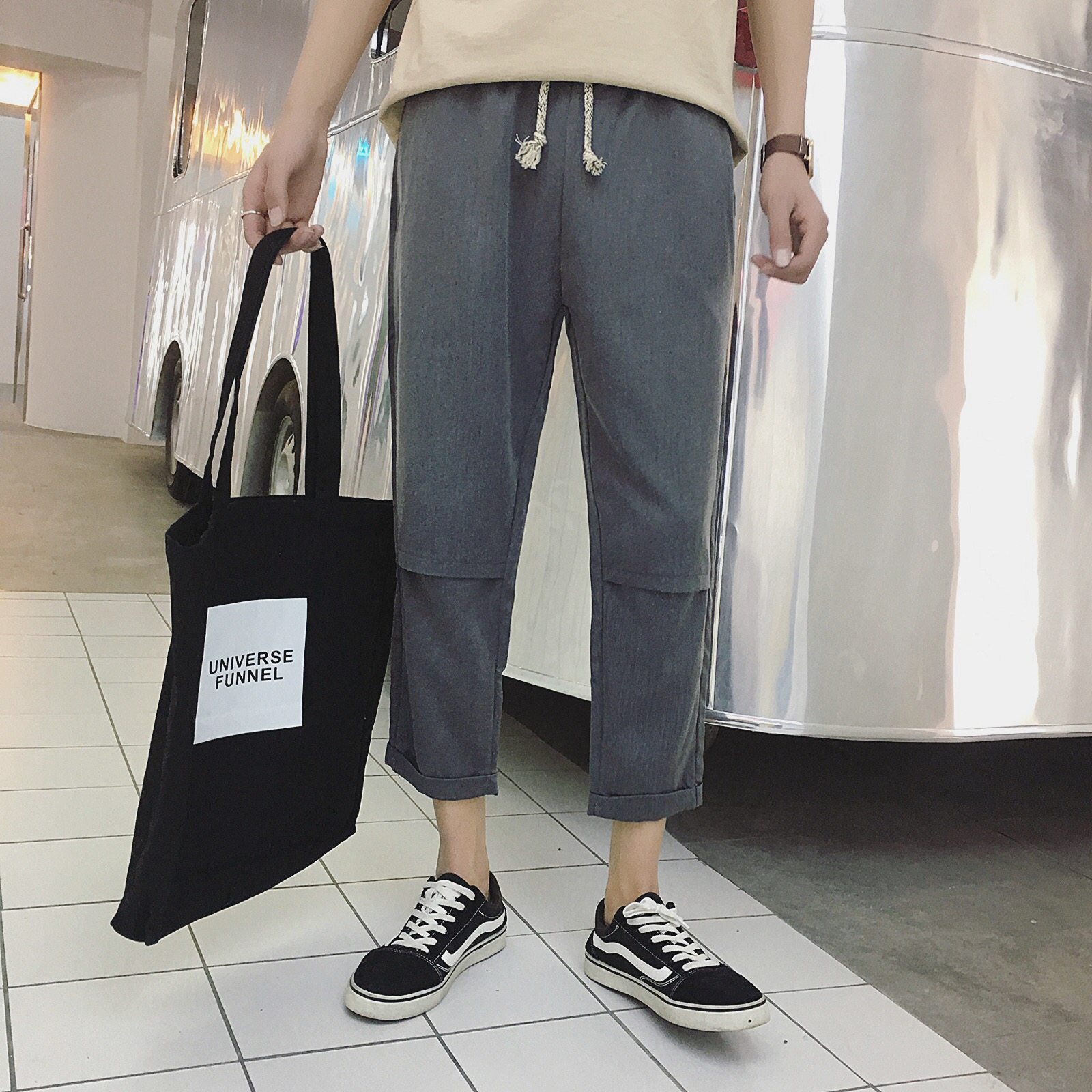 裤子男韩版潮流宽松假两件哈伦裤小脚运动裤春秋季港风bf九分裤男|msdalam kategori Pakaian Lelaki, seluar santai - dari Buy2taobao.com untuk memberikan perkhidmatan ejen Taobao profesional membeli