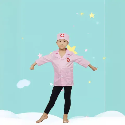 医生服儿童演出服护士服白大褂过家家职业cosplay场景实验室