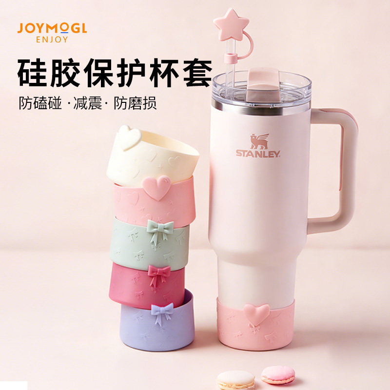 加慕硅胶蝴蝶结杯套吸管帽图片
