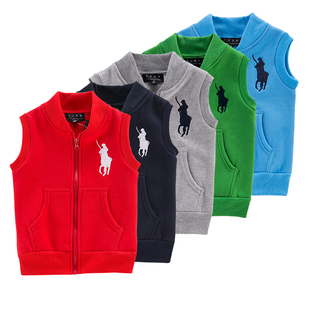 儿童无帽马甲春秋2024新款 宝宝休闲棉背心洋气外套针织男女童马夹