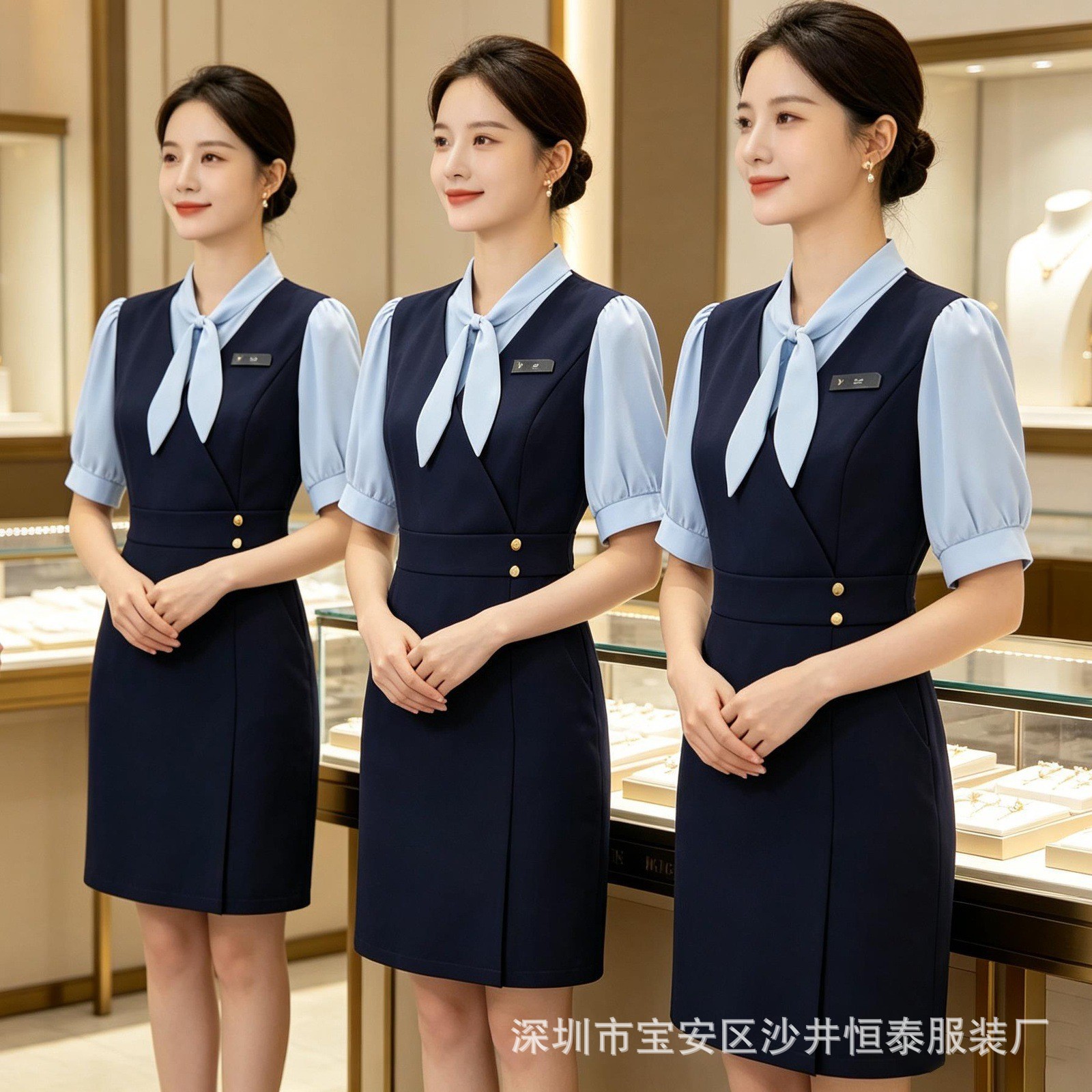 泽yp新款珠宝金店柜姐工作服女