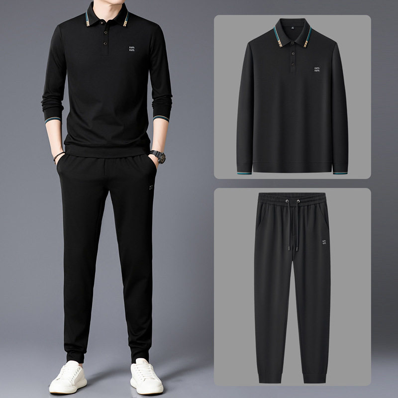 泽yp男士休闲运动套装春秋季长袖T恤卫裤帅气搭配一套男装潮流两