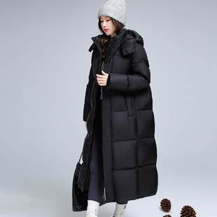 泽ypg加厚95白鸭绒羽绒服女长款韩版过膝宽松外套情侣学生冬季