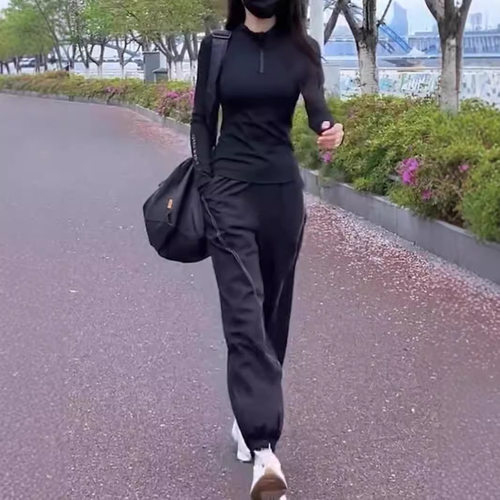 时尚气质运动套装女春秋新款韩版洋气显瘦上衣休闲裤搭配套装
