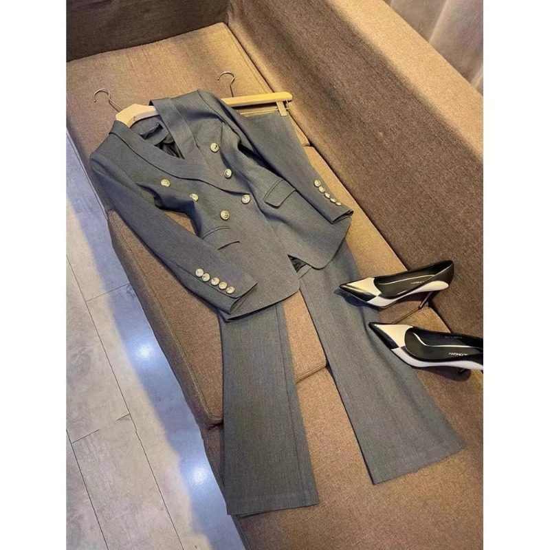 职业装气质正装灰色西装外套休闲时尚套装女士春秋季新款西服