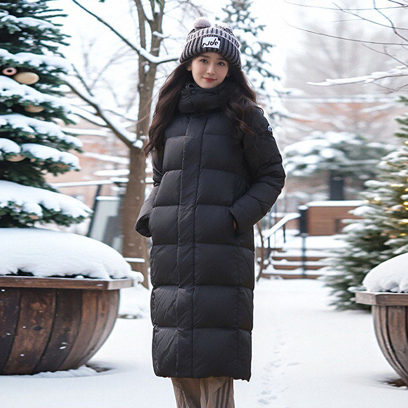 泽yp95白鸭绒2025冬韩版修身加厚过膝加长羽绒服女显瘦保暖外套基