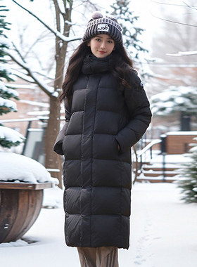 泽yp95白鸭绒2025冬韩版修身加厚过膝加长羽绒服女显瘦保暖外套基