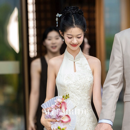 Белое элитное летнее ципао, легкое свадебное платье, вечернее платье, светлый стиль, подходит для подростков