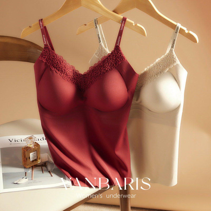 VANBARIS秋冬吊带罩杯一体舒适百搭修身性感显瘦大码打底蕾丝,女士内衣/男士内衣/家居服,保暖背心,淘宝优惠券,粉丝福利购,淘宝优惠卷