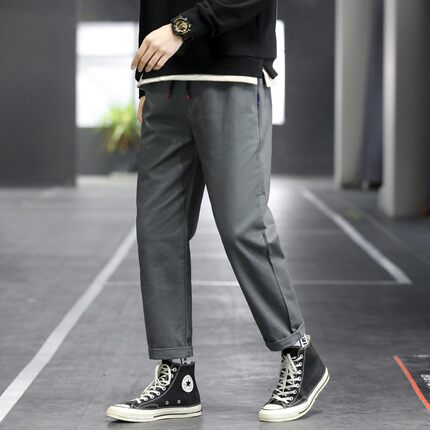 BUFFALO BOUND日系工装风直筒休闲长裤男宽松纯棉运动裤超薄情侣