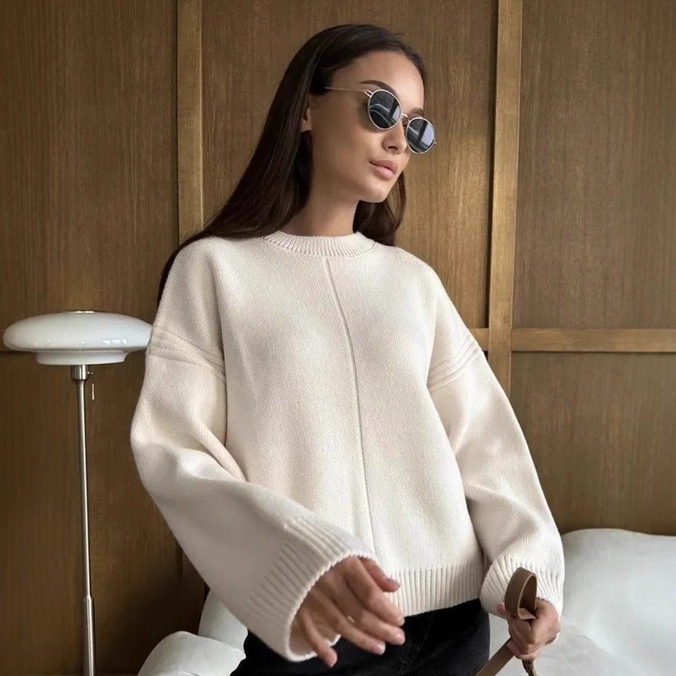 Свитер вязаный широкими新款针织套头衫