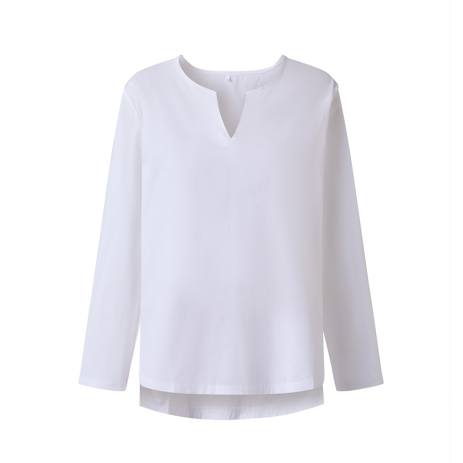 秋季男装青年中式恤棉麻纯色宽松衣服中国风领男士长袖衬衣