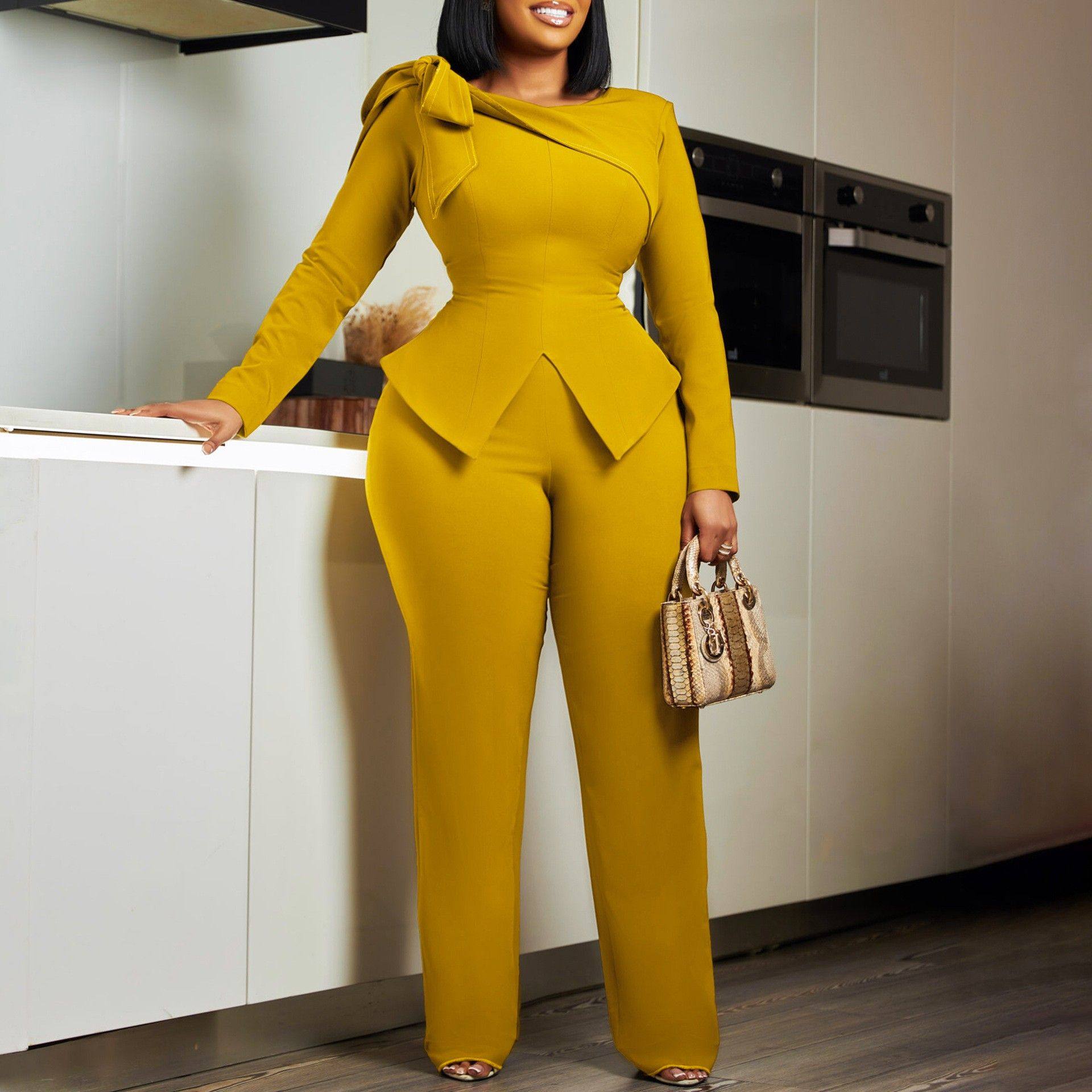 亚马逊欧美时尚女装冬新款时尚气质纯色长袖上衣裤子非洲套装,个性定制/设计服务/DIY,连衣裙加工定制,淘宝优惠券,粉丝福利购,淘宝优惠卷