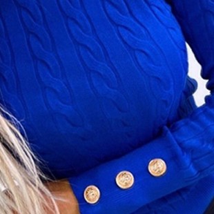 亚马逊新款 纯色麻花肌理高品质针织毛衣 货源欧美时尚