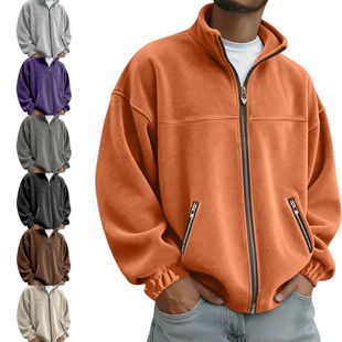 立领拉链卫衣休闲外套 美式 秋冬新款 跨境欧美男装