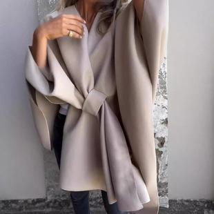Shi neck Jacket Trendy Cloak Loose Winter Autumn Shawl