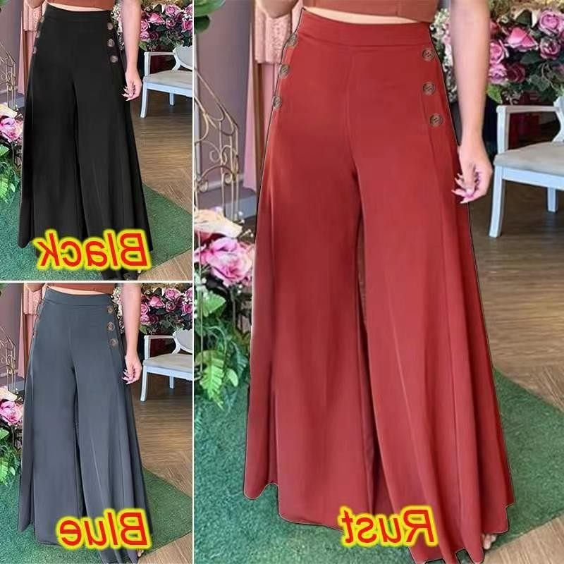 亚马逊欧美春夏新款长裤女纽扣松紧高腰夏季阔腿裤,个性定制/设计服务/DIY,连衣裙加工定制,淘宝优惠券,粉丝福利购,淘宝优惠卷