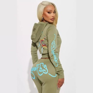定位印花卫衣套装 跨境欧美女装 时尚