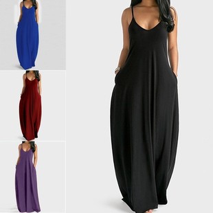 summer dresses long dress women blue plus size beach red