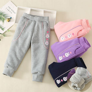 儿童棉裤三层夹棉保暖女童裤子冬季休闲外穿加厚中大童洋气宽松潮