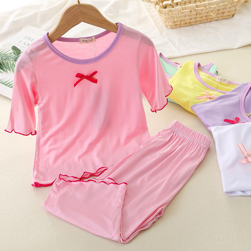 俏妞贝呗莫代尔夏季家居服套装图片