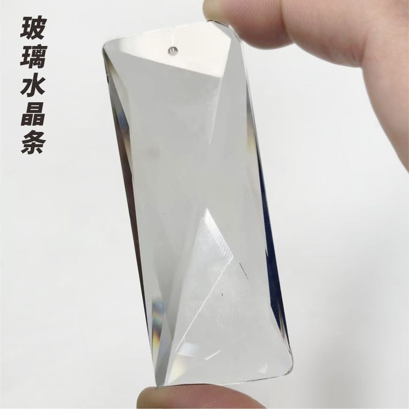 水晶长条棒挂件50/55/76/100/120mm吸顶吊灯玻璃片多切面吊坠配件图片