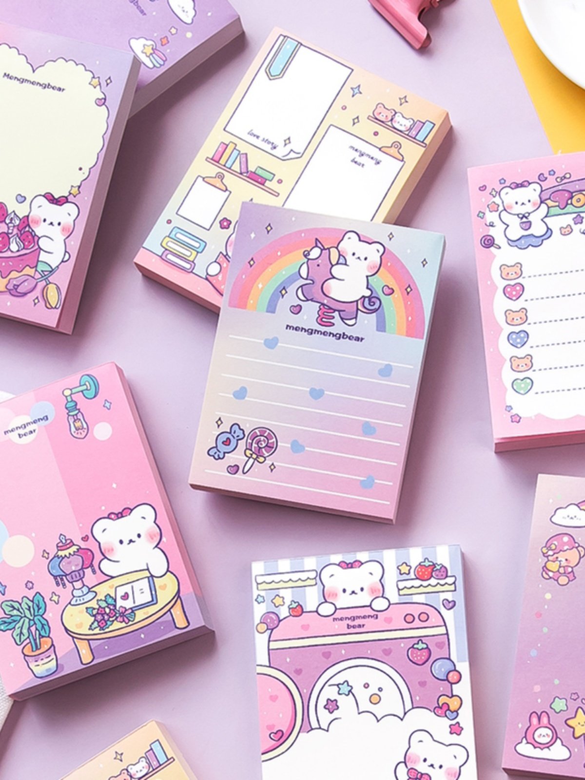 귀여운 곰 메모장 메시지 메모지 DIY 수첩 소재지 고백 작전 메모 기록지 100장