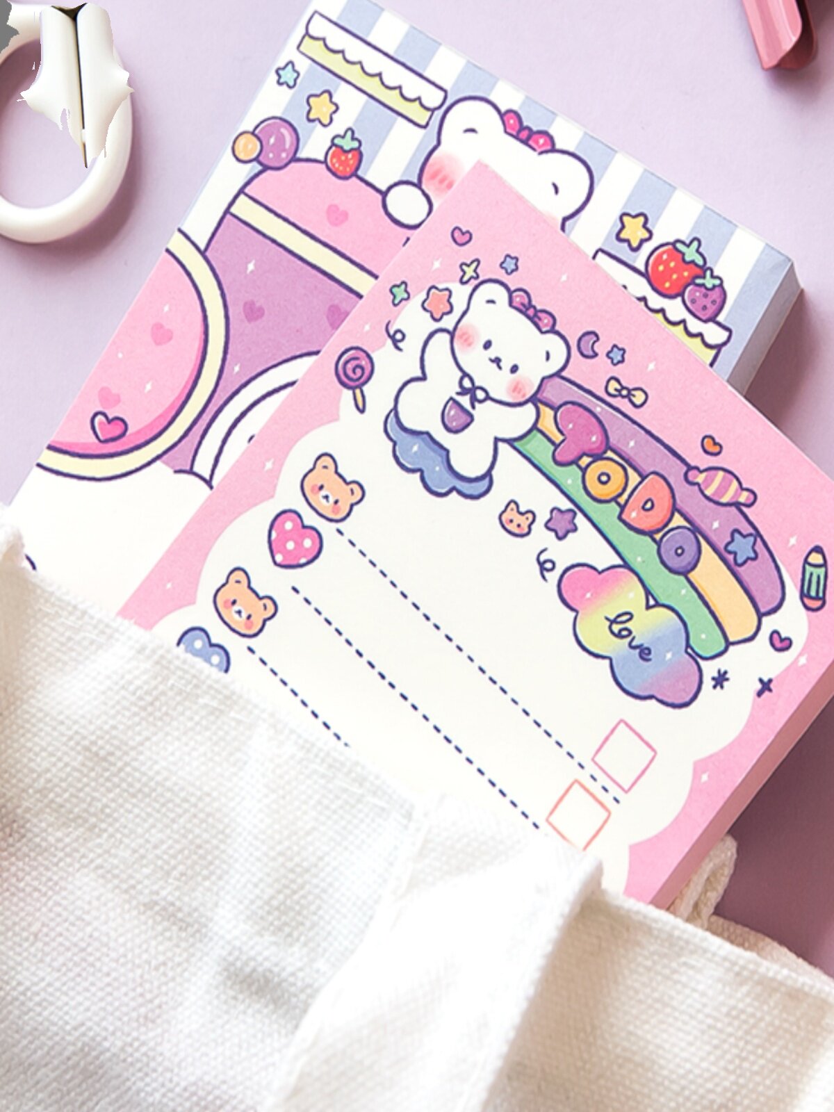 귀여운 곰 메모장 메시지 메모지 DIY 수첩 소재지 고백 작전 메모 기록지 100장