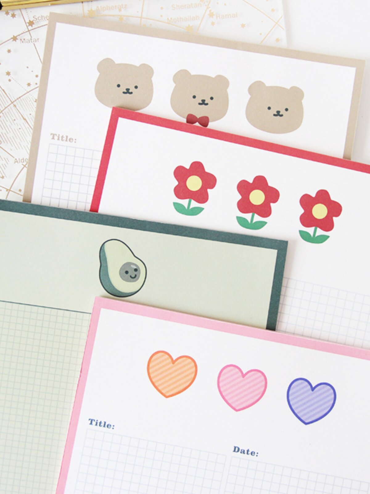 귀여운 기능 걸리 하트 꽃 아보카도 크리에이티브 노트 일일 일정 메모장 B5 학습 노트 용지