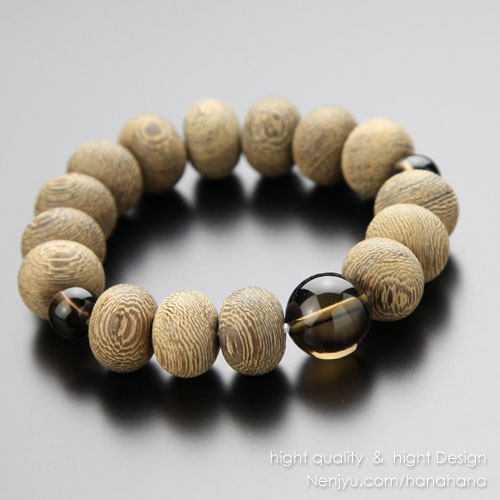 日本正品代购 京念珠 铁刀木 茶水晶 男用佛珠 念珠