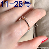 大码 大号女细窄戒指钛钢玫瑰金胖手食指中指字母love显瘦显白极简