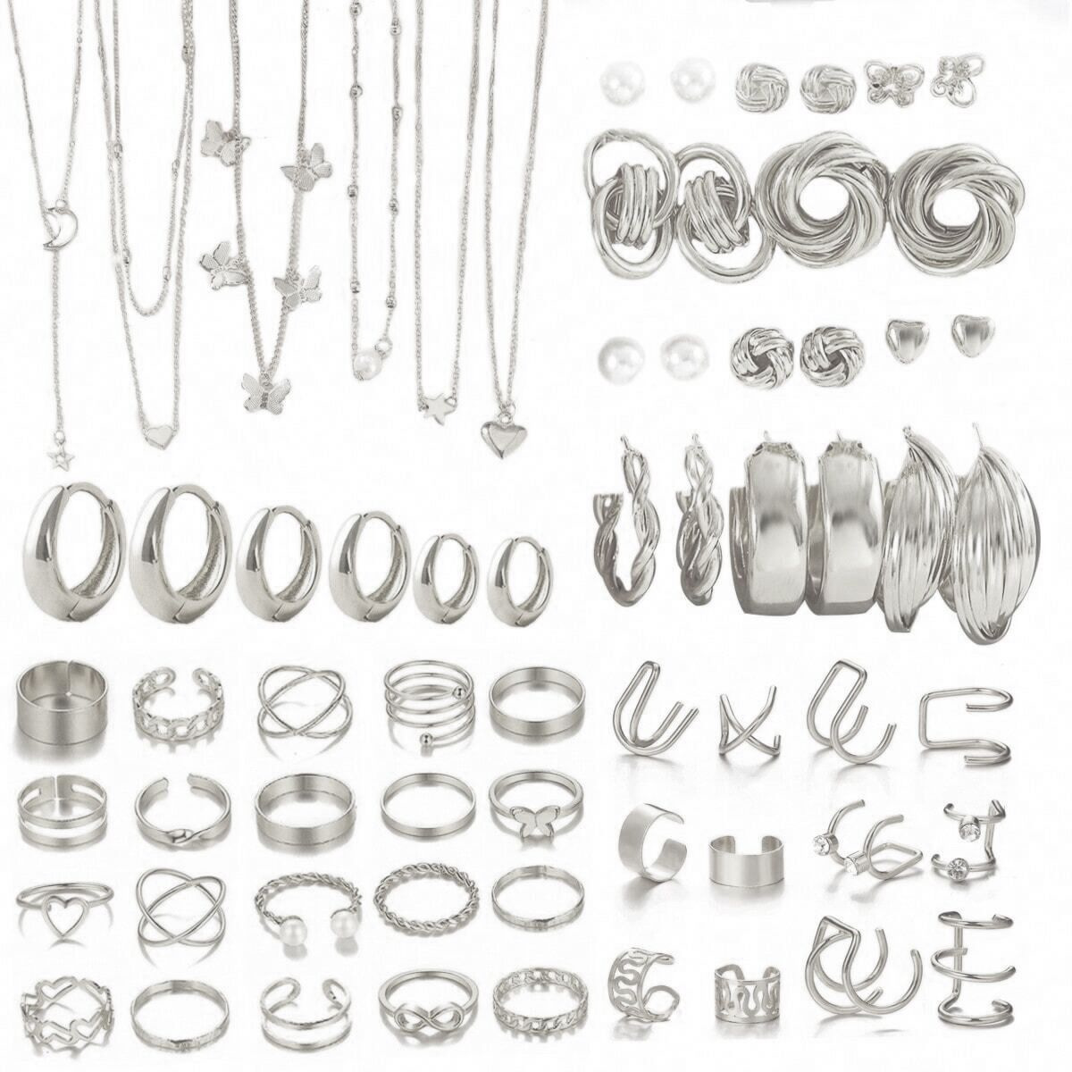 Jewelry Sets Jewelry Gifts欧美时尚合金首饰套装女耳环项链戒指