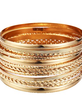 Women Bracelet Fashion Bangle宽面镯套装光面手环时尚大气手镯