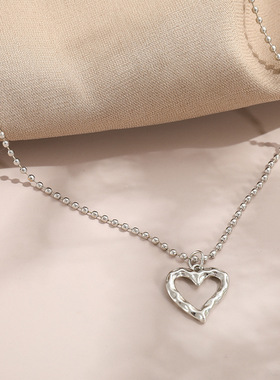 Necklace Hip Hop Punk Jewelry Gift甜酷镂空爱心吊坠项链女欧美