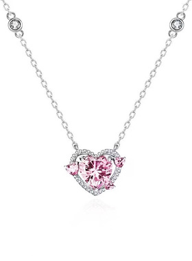 Necklace Gift Choker Jewelry创意桃心项链小众设计守护之心锁骨