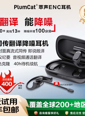 2025新款翻译耳机实时同声翻译器多国语言离线对话翻译AI降噪耳机