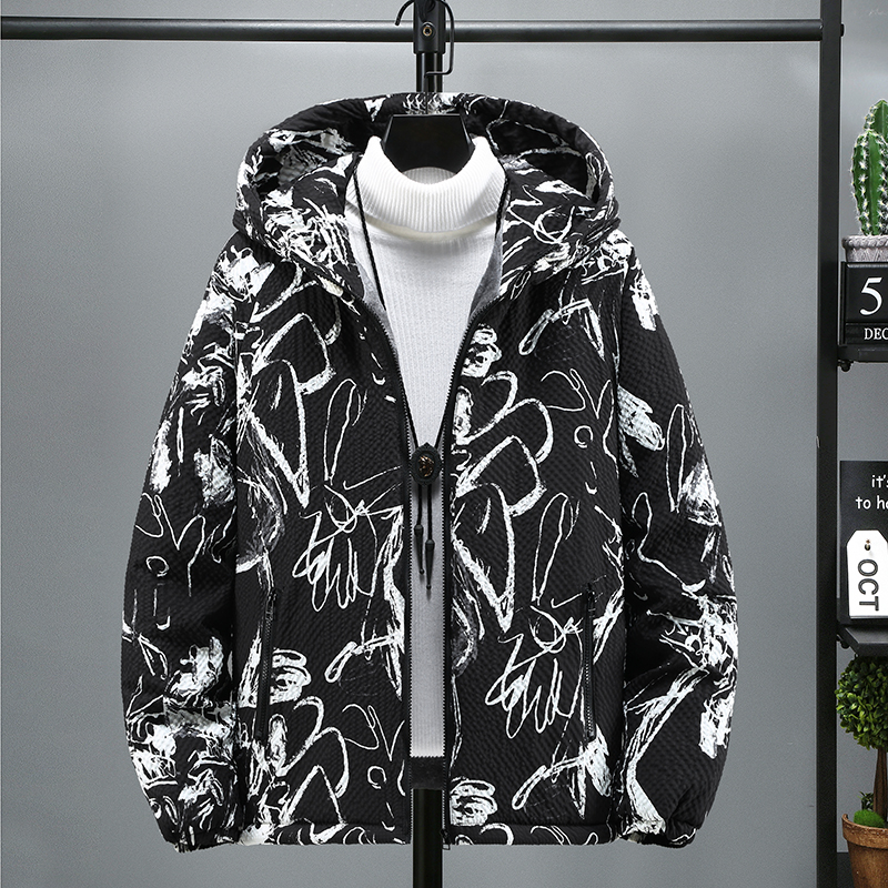 秋冬加绒加厚男士连帽棉衣加大码