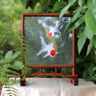 湘绣摆件手工苏绣双面刺绣摆台送礼中国风工艺品外国人高端礼品物