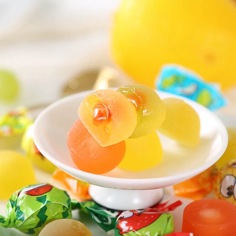 俄罗斯进口KONTI多种水果味软糖混合口味夹心软糖儿童零食品年货